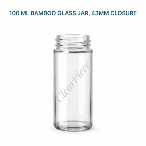 100 ml Bamboo Glass Jar 43mm closure