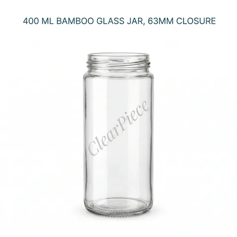 400 ml Bamboo Glass Jar 63mm closure