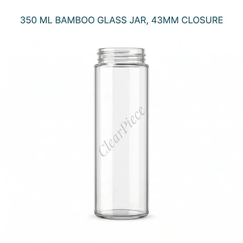 350 ml Bamboo Glass Jar 43mm closure