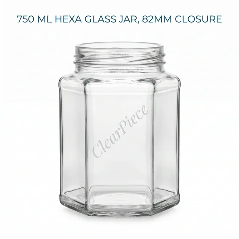 750 ml Hexa Glass Jar 82mm Closure