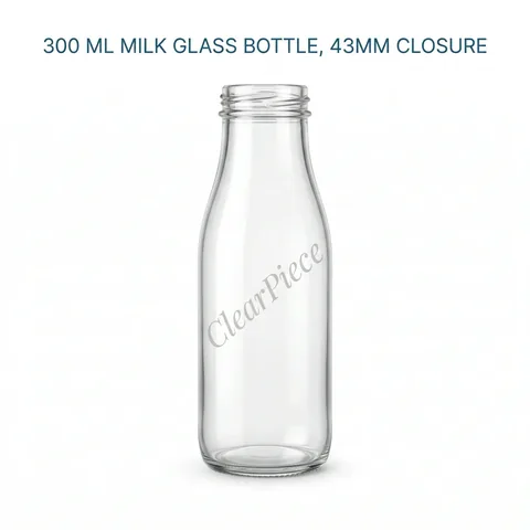 300 ml Milk Glass Bottle 43mm Closure
