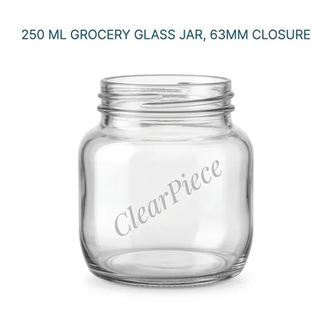 250 ml Grocery Glass Jar with 63mm Red Plastic Closure
