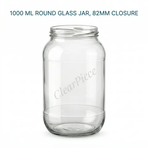 1000 ml Round Glass Jar, 82mm Closure