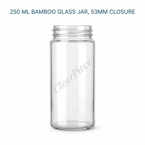 250 ml Bamboo Glass Jar 53mm closure