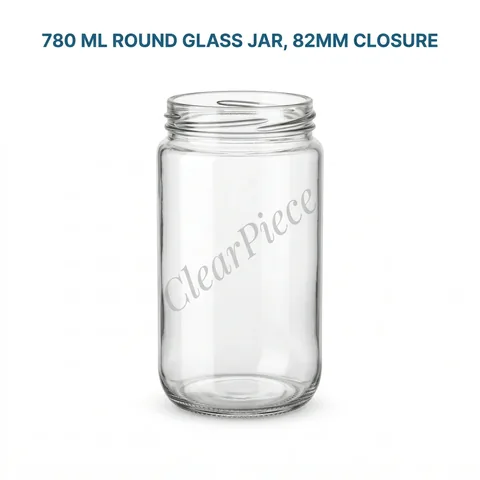 780 ml Round Glass Jar, 82mm Closure