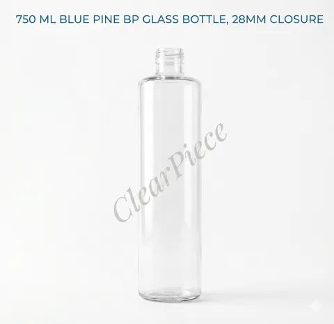 750 ml Blue Pine BP Glass Bottle, 28mm Closure
