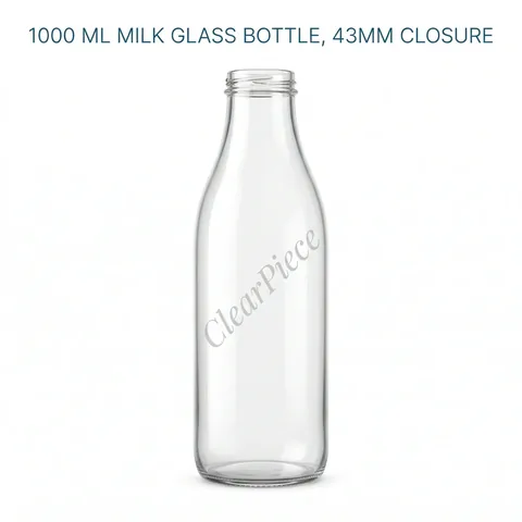 1000 ml Milk Glass Bottle 43mm Closure