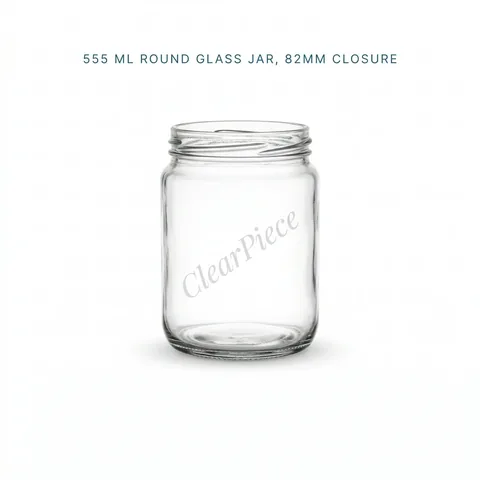 555 ml Round Glass Jar, 82mm Closure