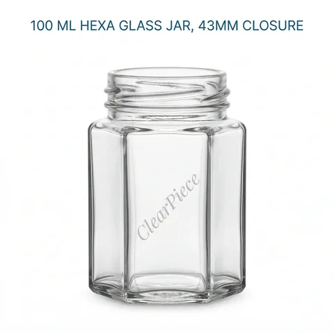 100 ml Hexa Glass Jar 43mm Closure
