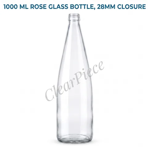 1000 ml Rose Glass Bottle, 28mm Closure