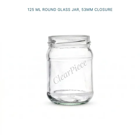 125 ml Round Glass Jar 53mm Closure