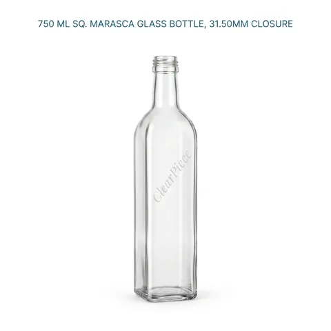 750 ml Sq. Marasca Glass Bottle, 31.50mm Closure