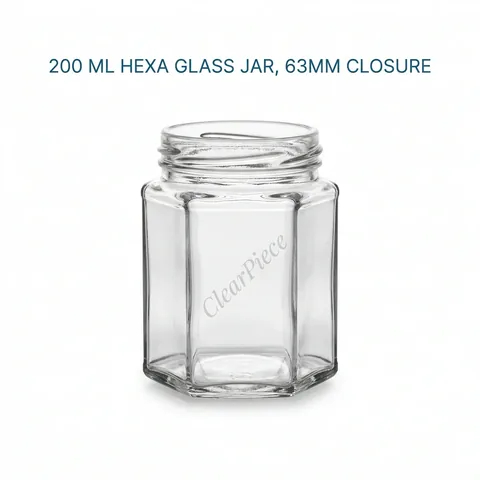 200 ml Hexa Glass Jar 63mm Closure