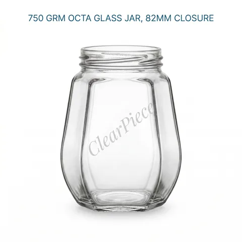 750 grm Octa Glass Jar, 82mm Closure
